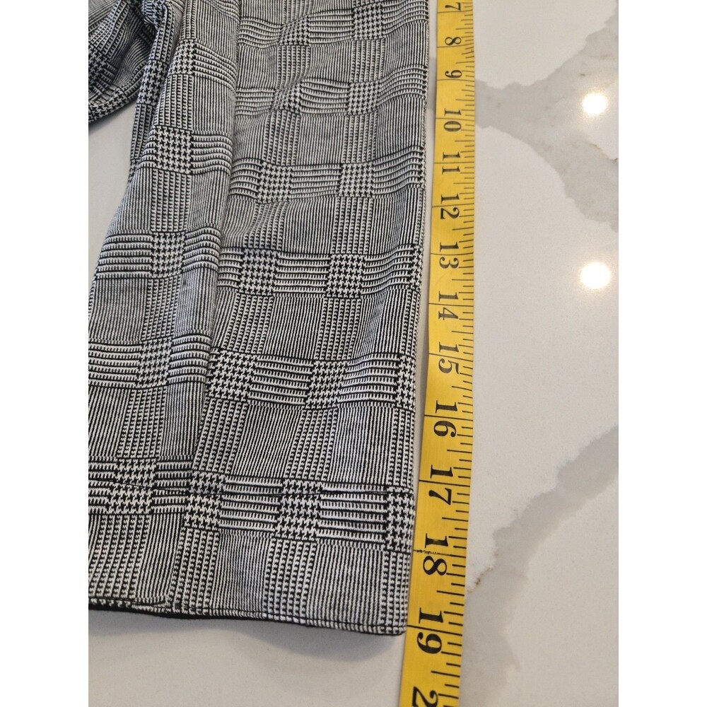 Cisono XL Plaid Blazer Hooded 2-in-1 Women's Black White Faux Layered Coat - Picture 8 of 9